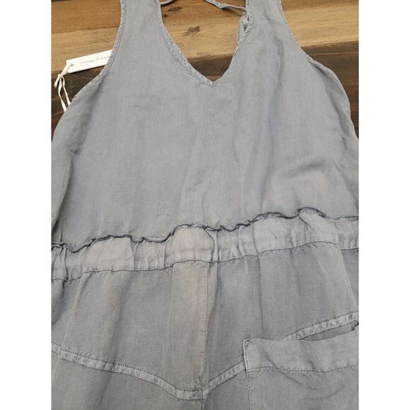 Young Fabulous & Broke Alex Linen Rayon Jumpsuit Solid Gray Drawstring Size S - Picture 12 of 12